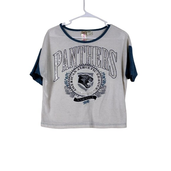 North Carolina Panthers Juniors Girls Small Shirt Cropped Varsity Fresh Brewed - Picture 1 of 4